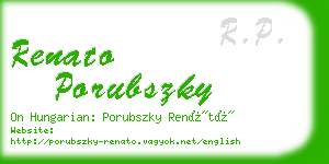 renato porubszky business card